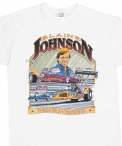 VINTAGE RACING NHRA BLAINE JOHNSON 1990S TEE SHIRT SIZE XL MADE IN USA VINTAGE RACING NHRA BLAINE JOHNSON 1990S TEE SHIRT SIZE XL MADE IN USA