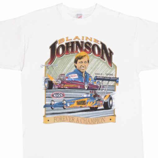 VINTAGE RACING NHRA BLAINE JOHNSON 1990S TEE SHIRT SIZE XL MADE IN USA