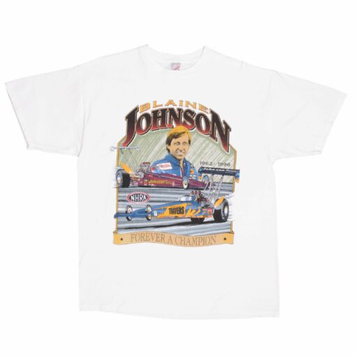 VINTAGE RACING NHRA BLAINE JOHNSON 1990S TEE SHIRT SIZE XL MADE IN USA