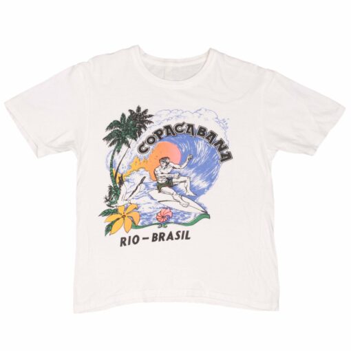 VINTAGE SURFING COPACABANA RIO BRAZIL SURF TEE SHIRT 1980S