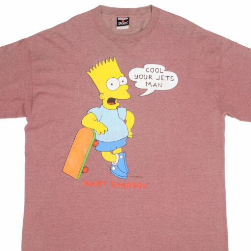 VINTAGE THE SIMPSONS BART COOL YOUR JETS MAN TEE SHIRT 1990S