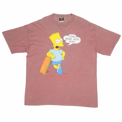 VINTAGE THE SIMPSONS BART COOL YOUR JETS MAN TEE SHIRT 1990S