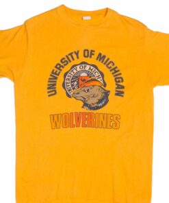 VINTAGE UNIVERSITY OF MICHIGAN WOLVERINES TEE SHIRT 1980s SIZE LARGE MADE IN USA VINTAGE UNIVERSITY OF MICHIGAN WOLVERINES TEE SHIRT 1980s SIZE LARGE MADE IN USA
