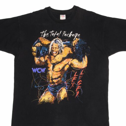 VINTAGE WCW LEX LUGER WRESTLING TEE SHIRT 1990S