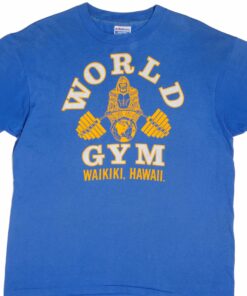 VINTAGE WORLD GYM WAIKIKI HAWAII TEE SHIRT 1990S