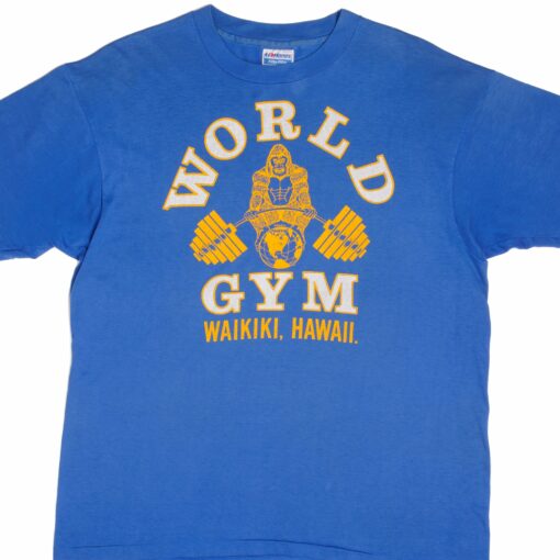 VINTAGE WORLD GYM WAIKIKI HAWAII TEE SHIRT 1990S