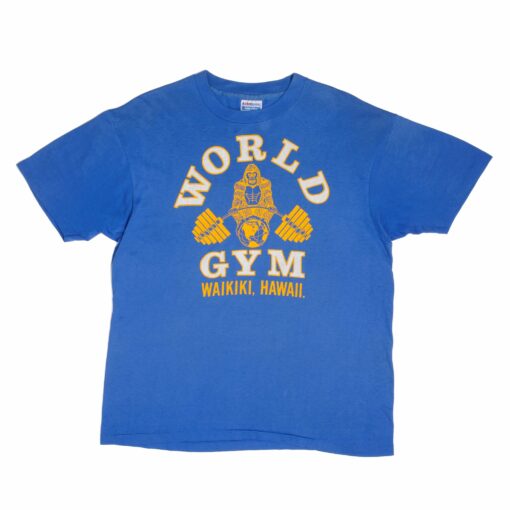 VINTAGE WORLD GYM WAIKIKI HAWAII TEE SHIRT 1990S