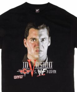 VINTAGE WWF INVASION WCW ECW SAHNE & VINCE MCMAHON TEE SHIRT 2001