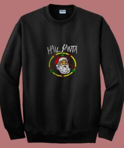 Hail Metal Santa Rock Pentagram Devil Funny 80s Sweatshirt