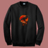 Halloween Cool Raven Crow Skull And Moon 80s Sweatshirt