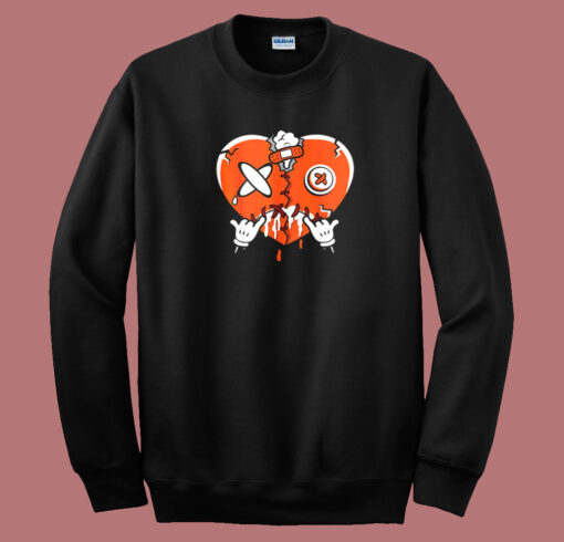 Heart Dripping Sneaker Match 80s Sweatshirt