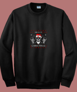 Heavy Metal Christmas Skull Santa 80s Sweatshirt 1