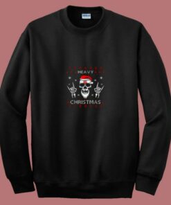 Heavy Metal Christmas Skull Santa 80s Sweatshirt 2