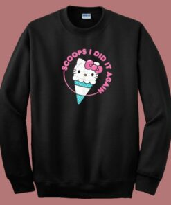 Hello Kitty Scoops I Did It Again 80s Sweatshirt 1 Hello Kitty Scoops I Did It Again 80s Sweatshirt 2