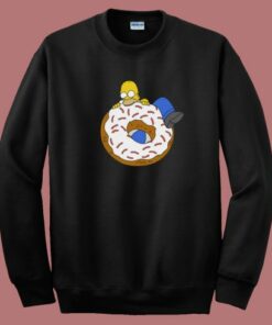 Homer And Big Donut Funny 80s Sweatshirt