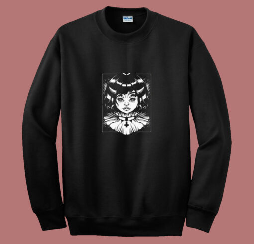 Horned Devil Girl Satanic 80s Sweatshirt