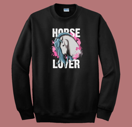 Horse Lover Girl Horseback 80s Sweatshirt