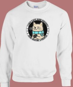 I Like Cats And Hockey Sweatshirt