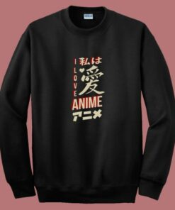 I Love Anime 80s Sweatshirt 2