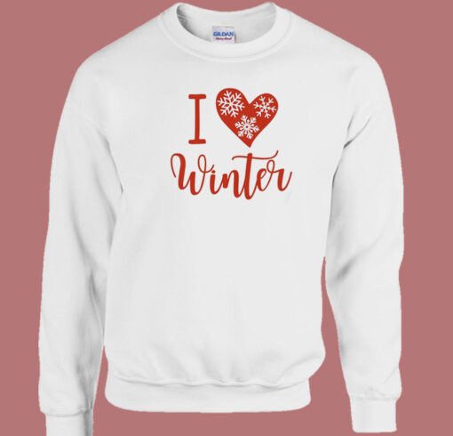 I Love Winter 80s Sweatshirt