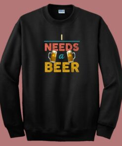 I Need A Beer Retro 80s Sweatshirt 2