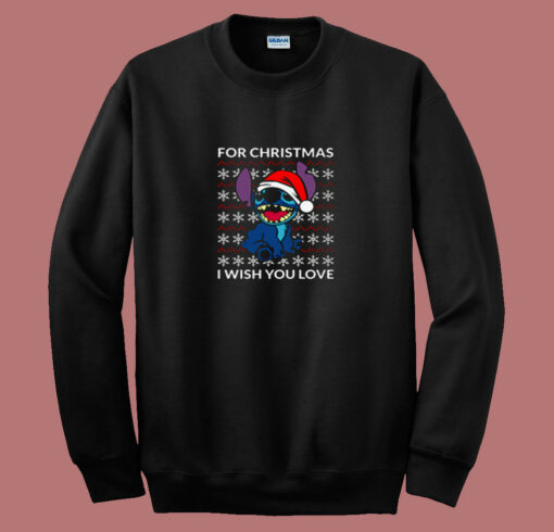 I Wish You Love Lilo And Stitch Christmas 80s Sweatshirt