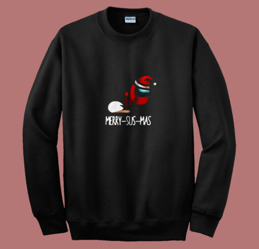 Impostor Among Us Funny  Christmas Gaming 80s Sweatshirt