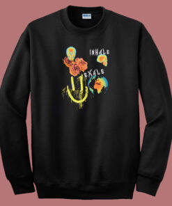Inhale Exhale Skull Graphic 80s Sweatshirt 1