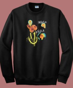 Inhale Exhale Skull Graphic 80s Sweatshirt 2