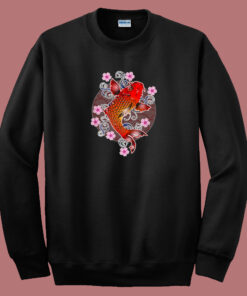 Japanese Koi Fish Cherry Blossom 80s Sweatshirt 1