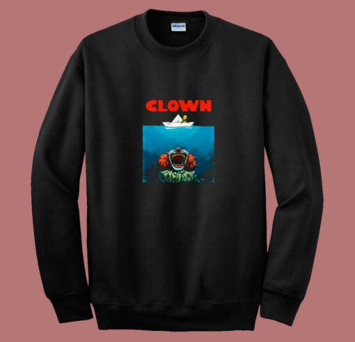 Jaws Poster Parody Stephen King Pennywise Clown 80s Sweatshirt