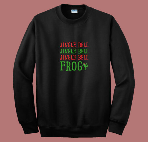 Jingle Bell Frog Funny Christmas 80s Sweatshirt