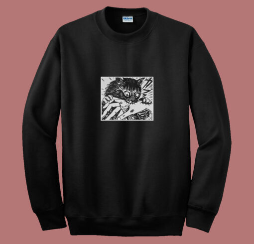 Junji Ito Cat Diary Anime Horror 80s Sweatshirt