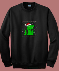 Jurassic Christmas Green Dino 80s Sweatshirt Jurassic Christmas Green Dino 80s Sweatshirt