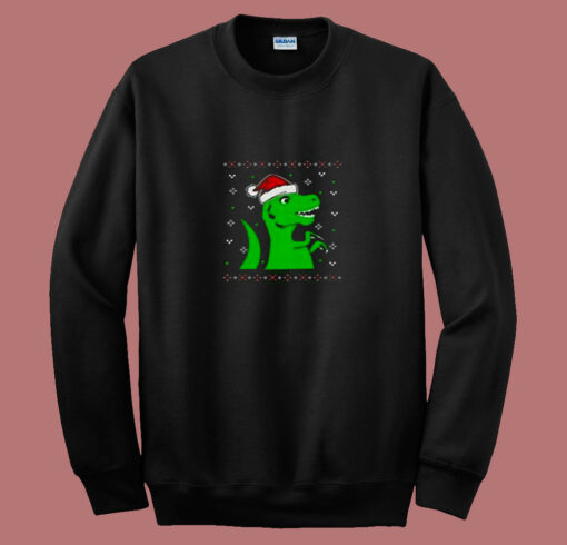 Jurassic Christmas Green Dino 80s Sweatshirt