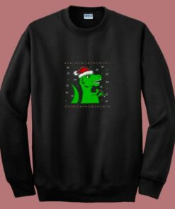 Jurassic Christmas Green Dino 80s Sweatshirt