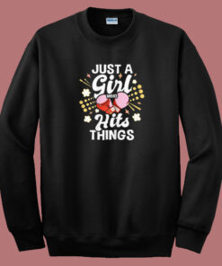 Just A Girl Who Hits Things Kickboxing 80s Sweatshirt Just A Girl Who Hits Things Kickboxing 80s Sweatshirt