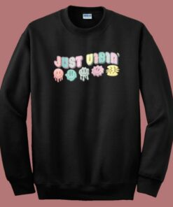 Just Vibin’ Dripping Smiley Faces Sweatshirt
