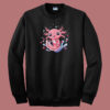 Kawaii Axolotl Strawberry Milkshake 80s Sweatshirt