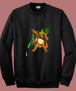 Leprechaun Dabbing Cat 80s Sweatshirt Leprechaun Dabbing Cat 80s Sweatshirt