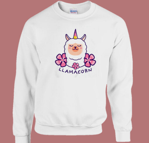 Llama Unicorn Funny 80s Sweatshirt