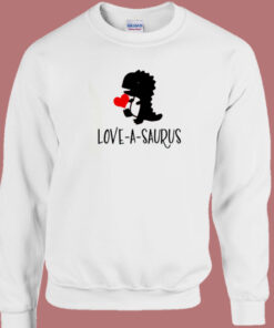 Love A Saurus Valentine Day 80s Sweatshirt 1
