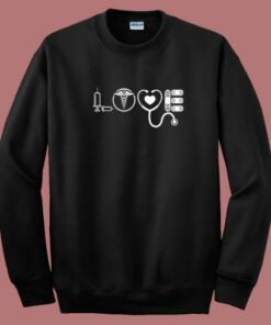 Love Nurse Valentines Day 80s Sweatshirt