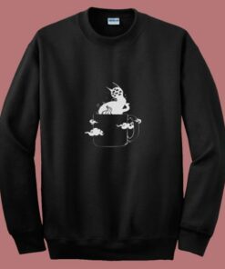 Many Eyed Cat In Coffee Cup 80s Sweatshirt