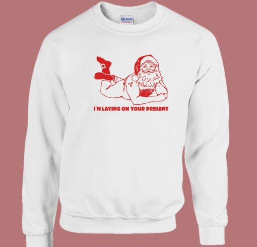 Naughty Santa Claus Laying 80s Sweatshirt