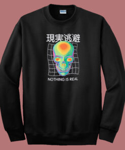 Nothing Is Real Kanji Skull Graphic 80s Sweatshirt Nothing Is Real Kanji Skull Graphic 80s Sweatshirt