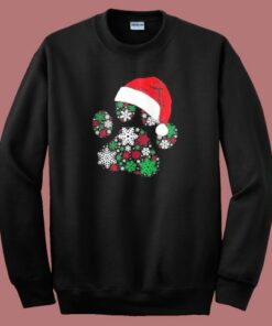 Paw Snowflake Santa Hat Sweatshirt
