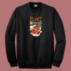 Plant Milkweed Butterfly Graphic 80s Sweatshirt
