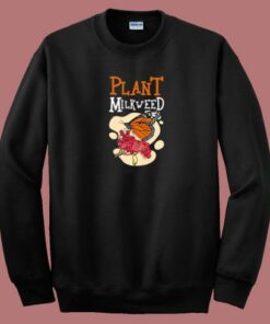 Plant Milkweed Butterfly Graphic 80s Sweatshirt Plant Milkweed Butterfly Graphic 80s Sweatshirt