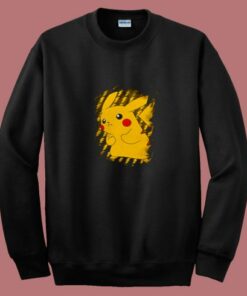 Pokemon Pikachu Brushy Graphic 80s Sweatshirt Pokemon Pikachu Brushy Graphic 80s Sweatshirt